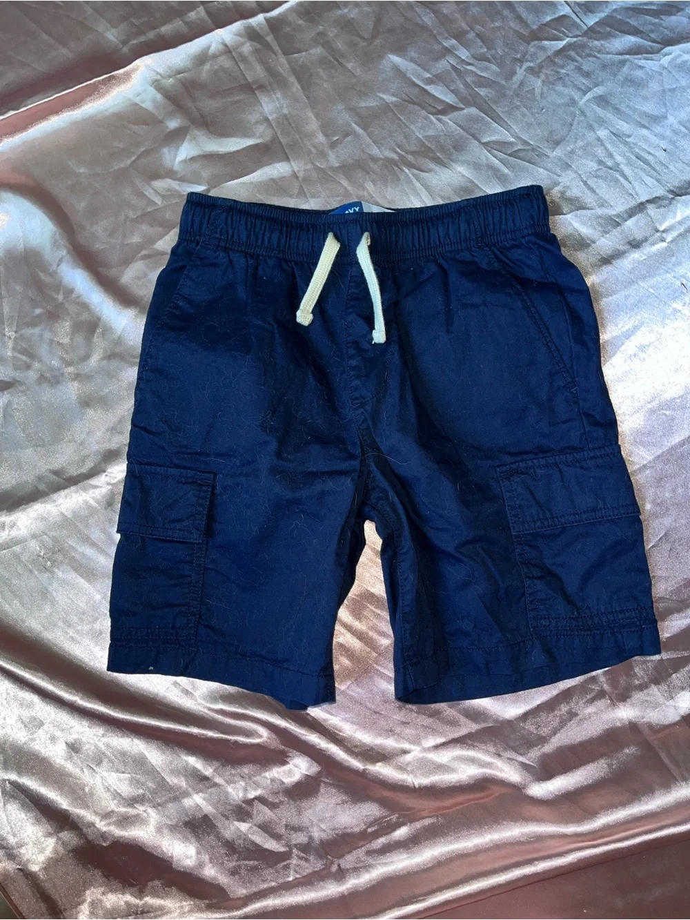 Old Navy Boys Navy Blue Cargo Shorts with Drawstring